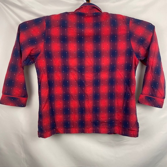 Y2K‎ Victorias Secret Plaid Pajama Set Cotton Red Blue Holiday Comfy Winter Med - Picture 8 of 13